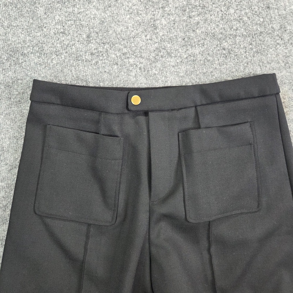 Soeur Harry Wide Leg Pants Black Stretch High Rise Patch Pocket Denim Size 40 8 - Picture 5 of 10